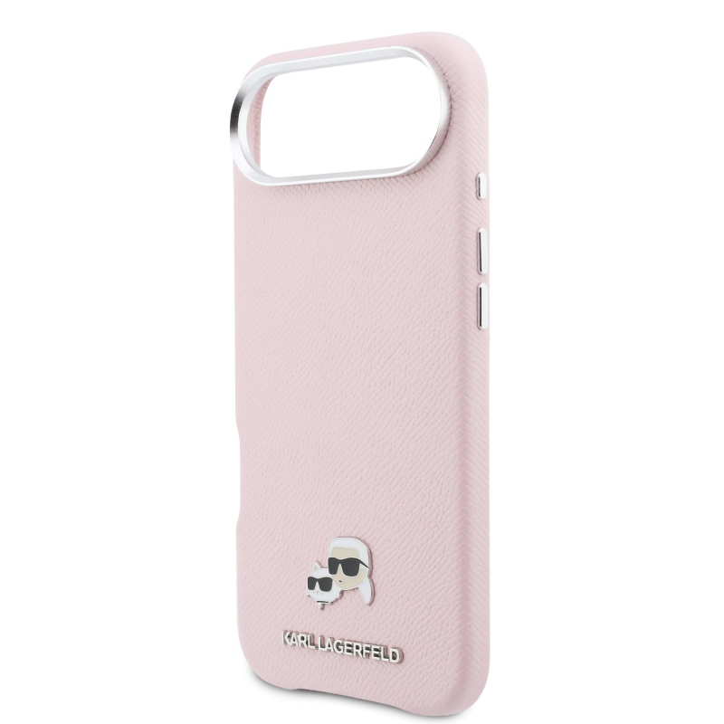 Karl Lagerfeld PU Karl és Choupette fejek Pins MagSafe hátlapi borító iPhone Air rózsaszínhez