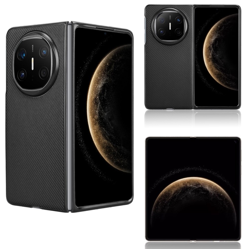 Textúrás műanyag borítás műbőrrel a Huawei Mate X6-on - fekete