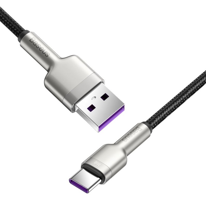 Baseus Cafule Metal sorozatú adatkábel USB-USB-C 66W 1m fekete