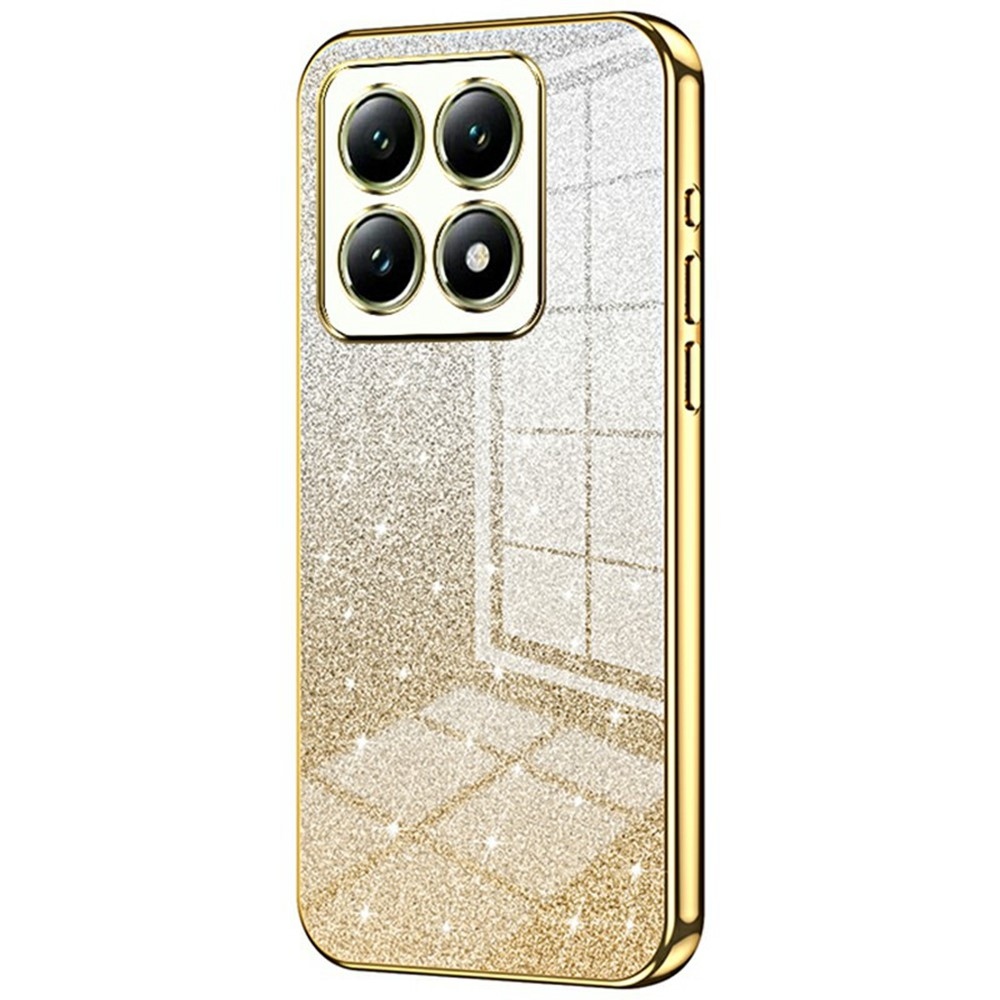 Vágott zselés csillogó tok Xiaomi 14T-hez - arany színű