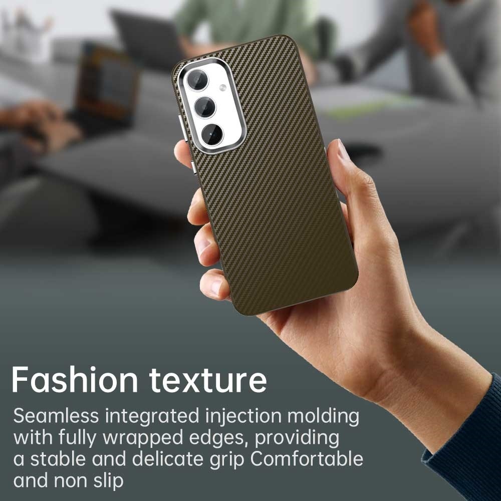 Texture Fiber tartós borító Samsung Galaxy S25+ készülékhez - barna