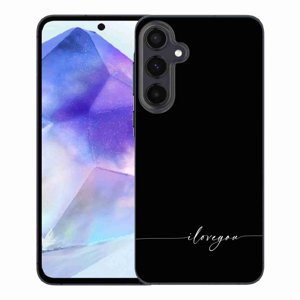 Gél borítás mmCase Samsung Galaxy A55 5G - I love you fekete háttérrel