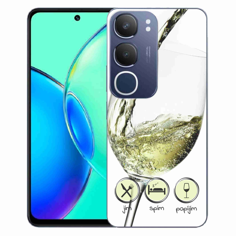 Gél borítás mmCase a Vivo Y19s készülékhez - borospohár fehér