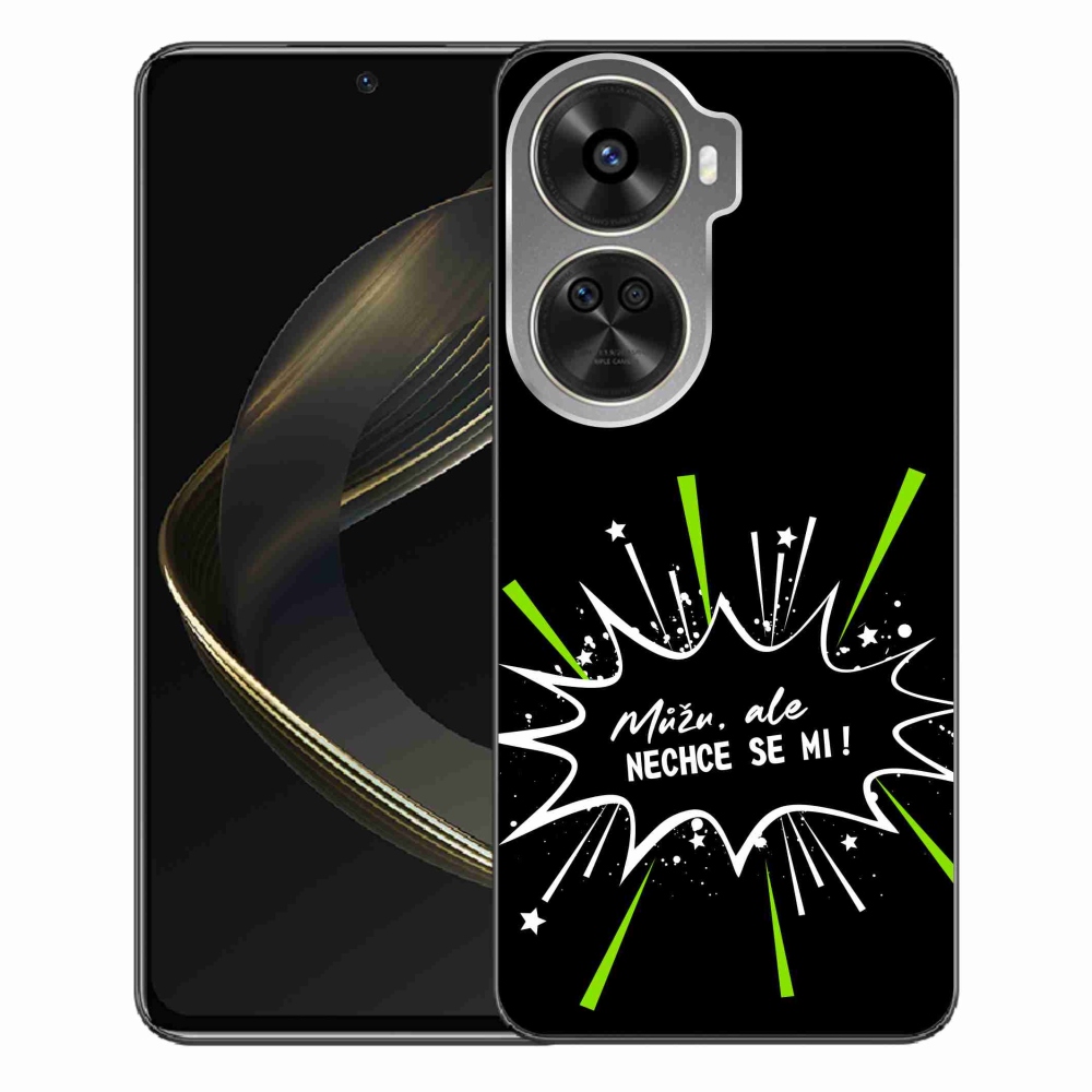 Gél borító mmCase a Huawei Nova 12 SE számára - vicces szöveg 11 fekete háttér