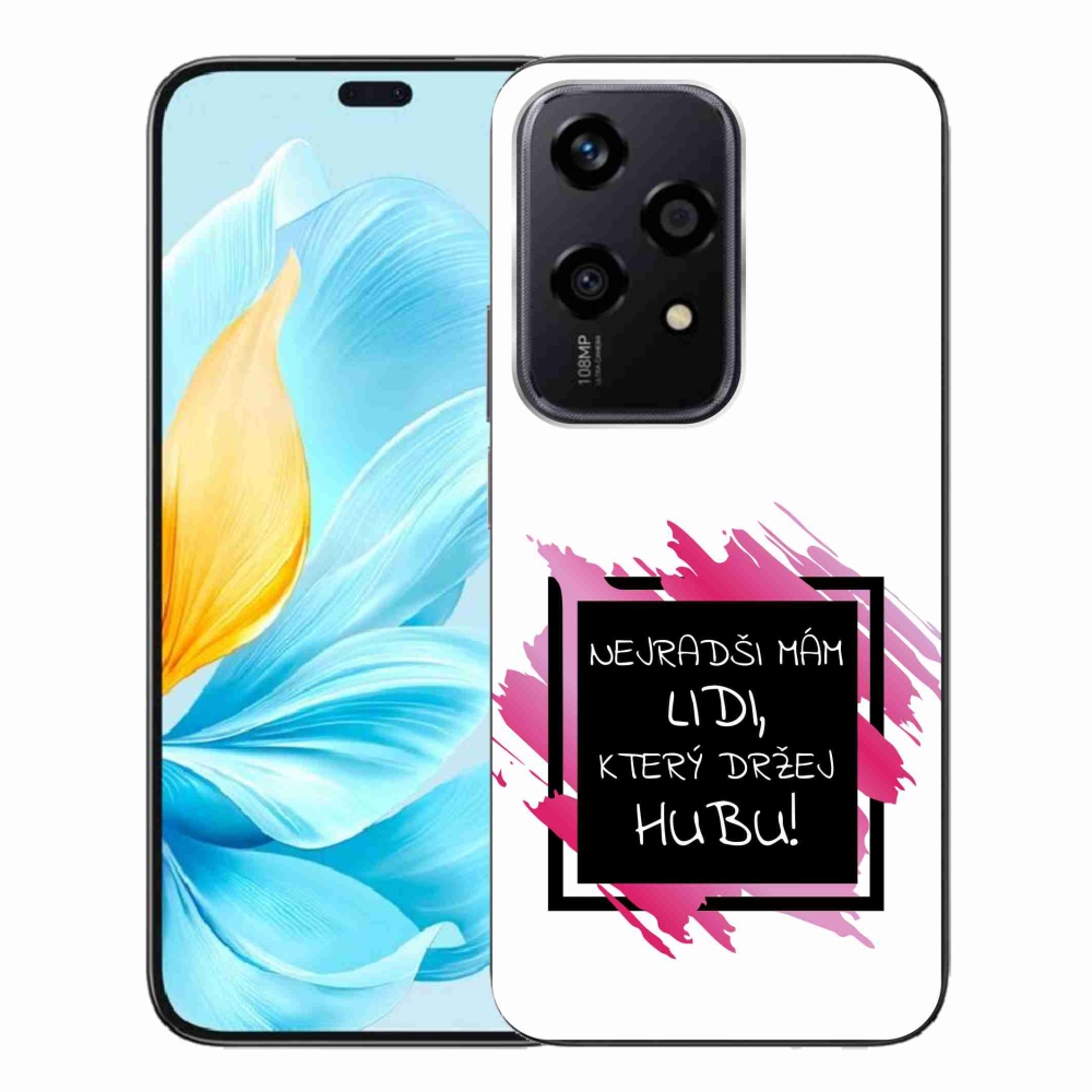 Gél borító mmCase a Honor 200 Lite 5G számára - vicces szöveg 7 fekete és fehér háttérrel