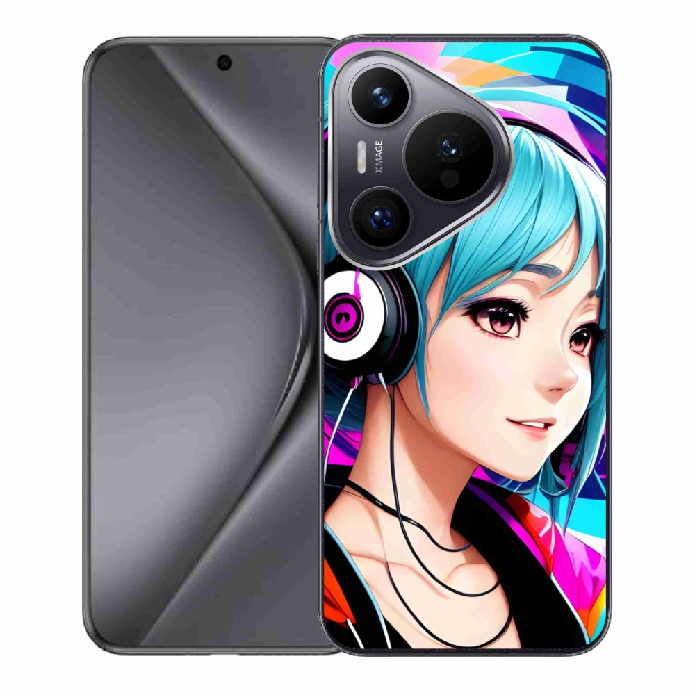 Gél borító mmCase a Huawei Pura 70-en - lány fejhallgatóval