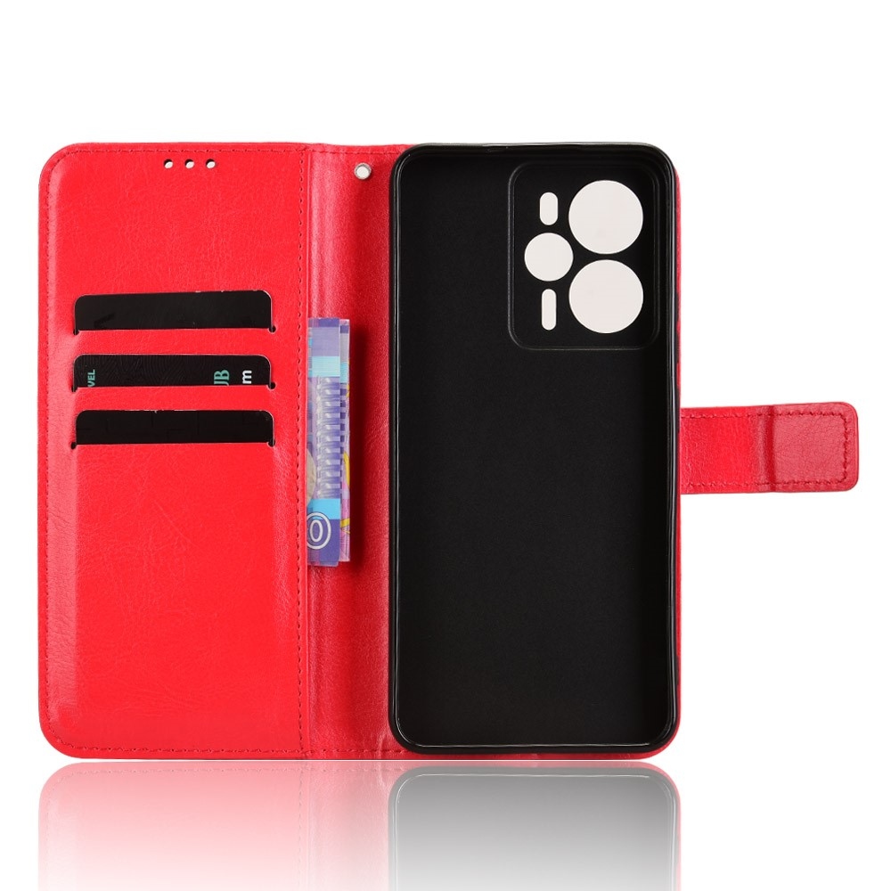 Őrült könyvtáska a Realme 14 5G/14T 5G számára - piros