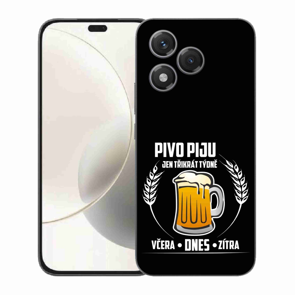 Zselés borító mmCase a Honor 400 Lite készülékhez - sör motívum fekete háttérrel