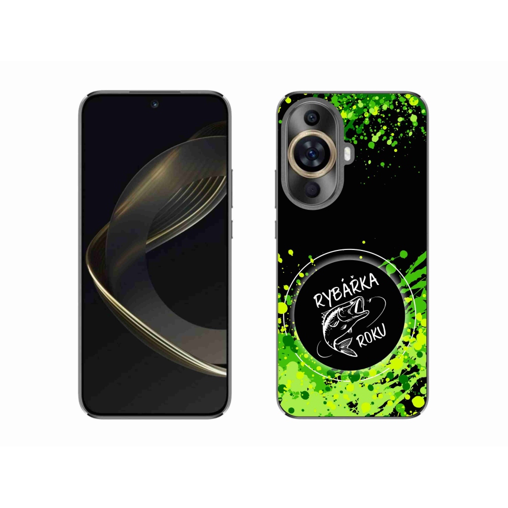 Gél borító mmCase a Huawei Nova 11-en - az év horgásza fekete háttérrel