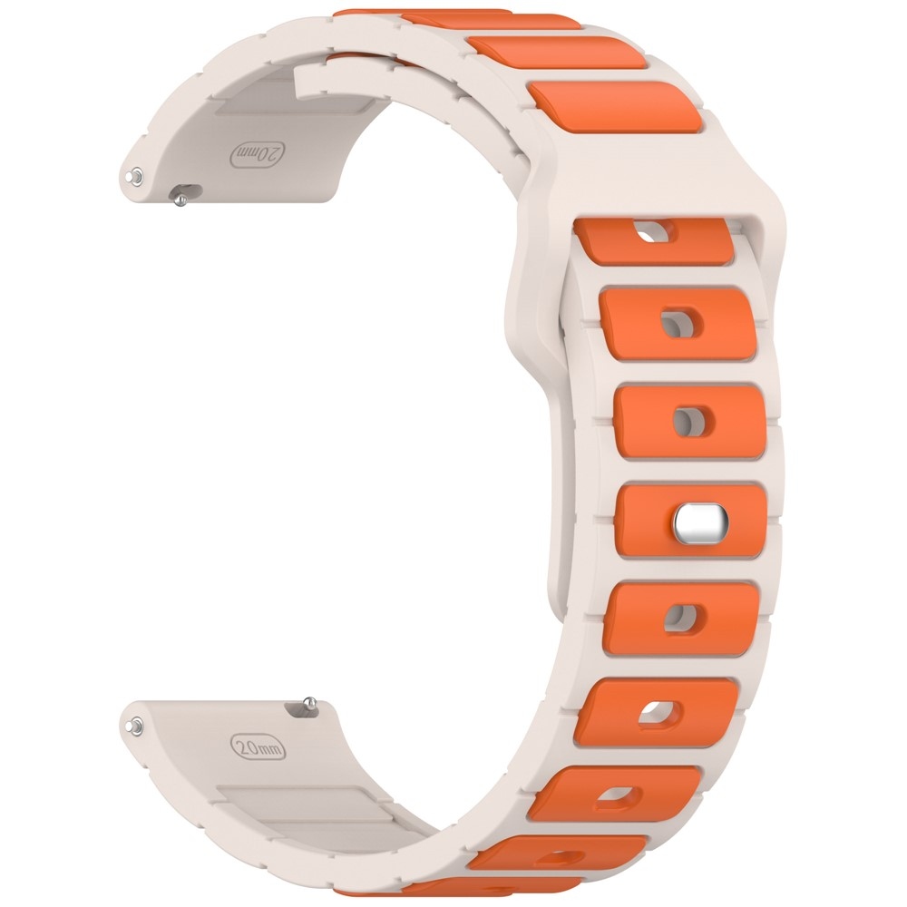 Dualc szilikon karkötő, 20 mm, Samsung Galaxy Watch7 44 mm/40 mm és Watch 6 44 mm/40 mm modellekhez – bézs/narancssárga