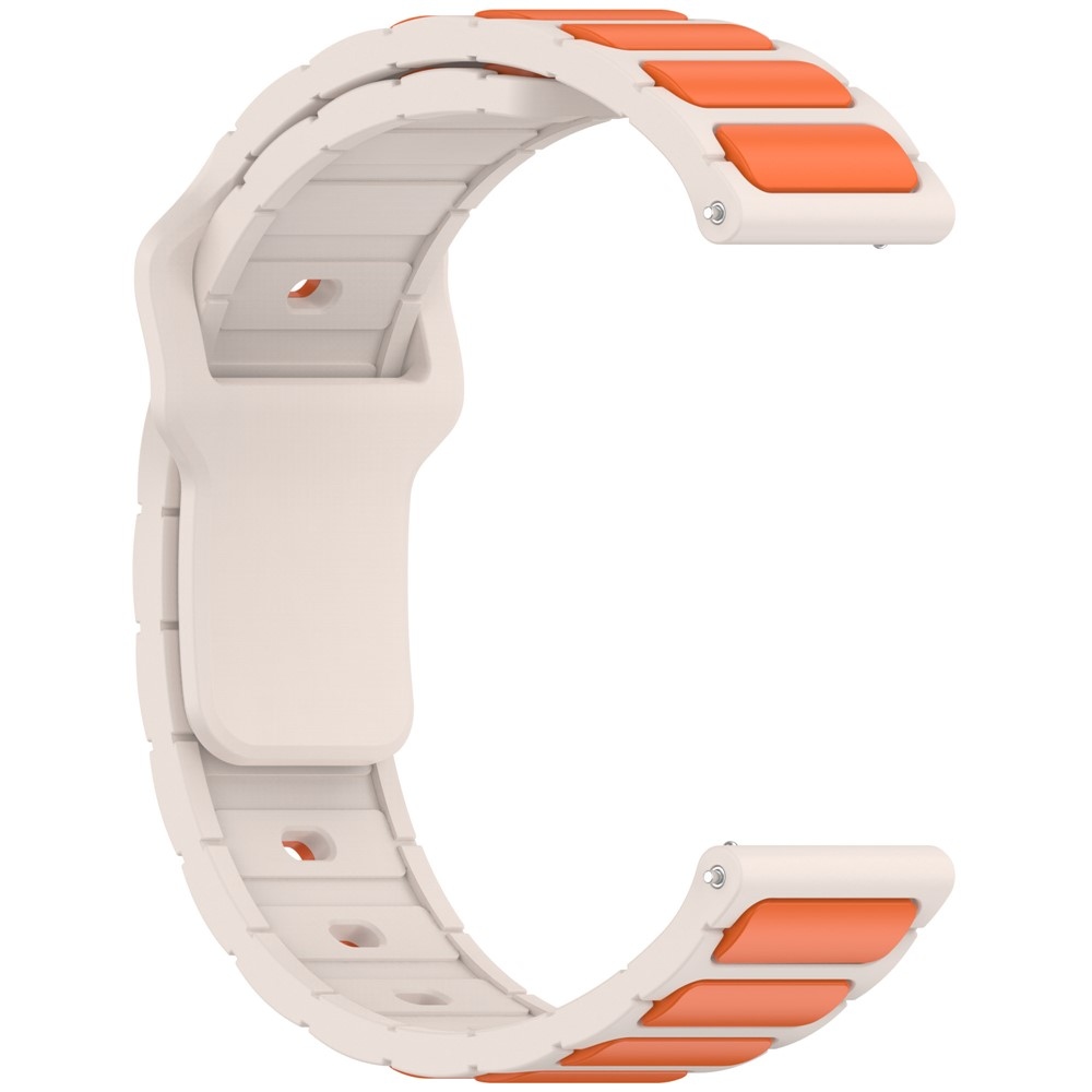 Dualc szilikon karkötő, 20 mm, Samsung Galaxy Watch7 44 mm/40 mm és Watch 6 44 mm/40 mm modellekhez – bézs/narancssárga