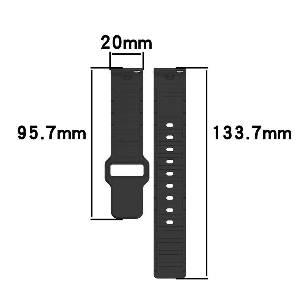 Dualc szilikon karkötő, 20 mm, Samsung Galaxy Watch7 44 mm/40 mm és Watch 6 44 mm/40 mm modellekhez – fekete/fehér