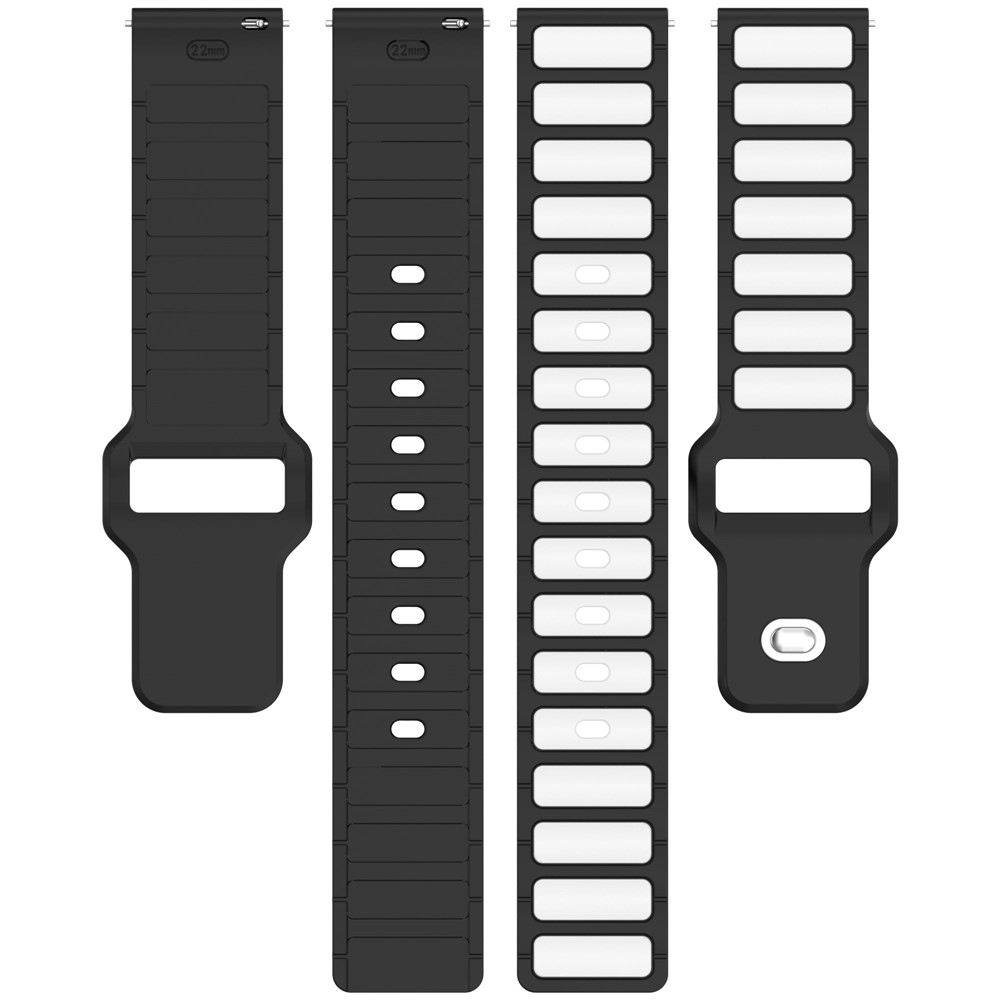 Dualc szilikon karkötő, 20 mm, Samsung Galaxy Watch7 44 mm/40 mm és Watch 6 44 mm/40 mm modellekhez – fekete/fehér