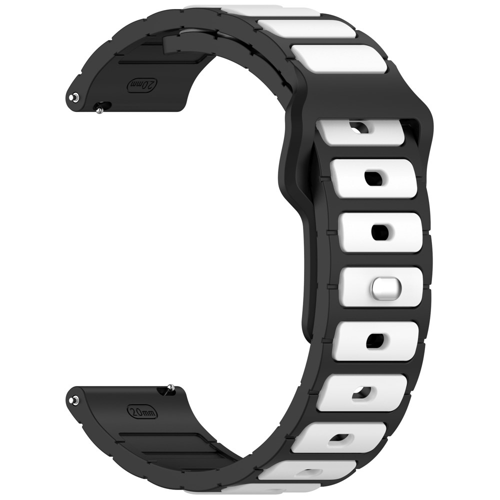 Dualc szilikon karkötő, 20 mm, Samsung Galaxy Watch7 44 mm/40 mm és Watch 6 44 mm/40 mm modellekhez – fekete/fehér