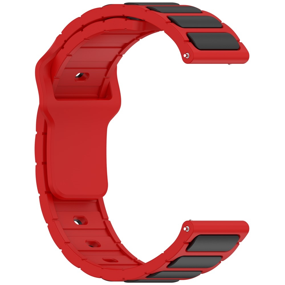 Dualc szilikon karkötő, 20 mm, Samsung Galaxy Watch7 44 mm/40 mm és Watch 6 44 mm/40 mm modellekhez – fekete/piros