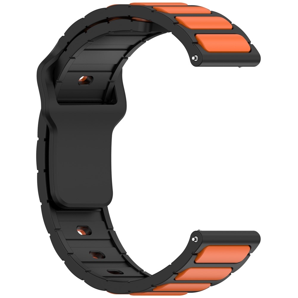 Dualc szilikon karkötő, 20 mm, Samsung Galaxy Watch7 44 mm/40 mm és Watch 6 44 mm/40 mm modellekhez – fekete/narancssárga