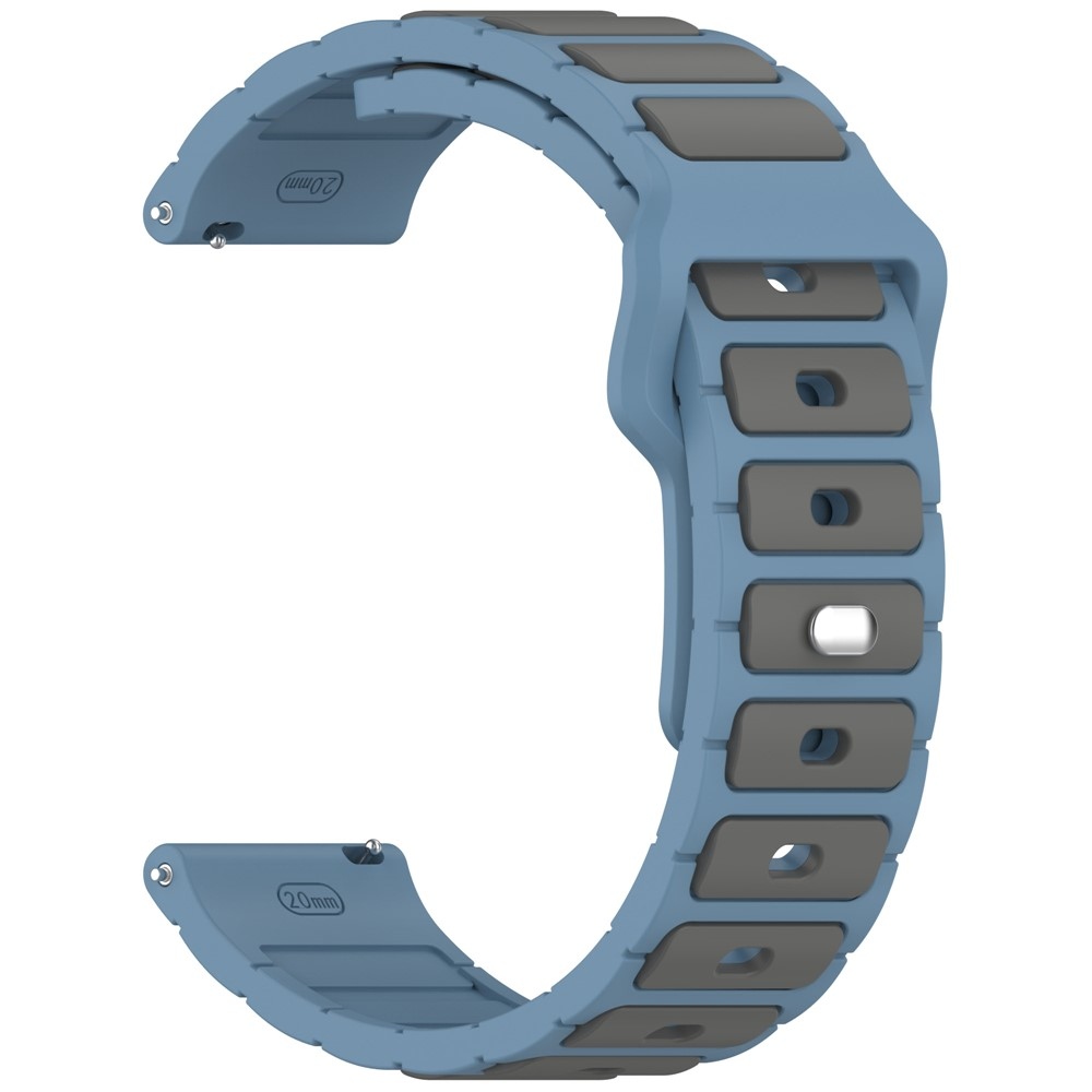 Dualc szilikon karkötő, 20 mm, Samsung Galaxy Watch7 44 mm/40 mm és Watch 6 44 mm/40 mm modellekhez – szürke/kék