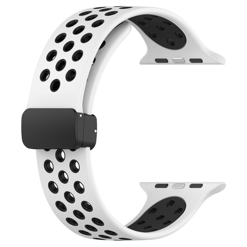 Dualc szilikon karkötő az Apple Watch Ultra 4/3/2/1 49 mm-es és 12/11/10 46 mm-es modellekhez – fehér/fekete