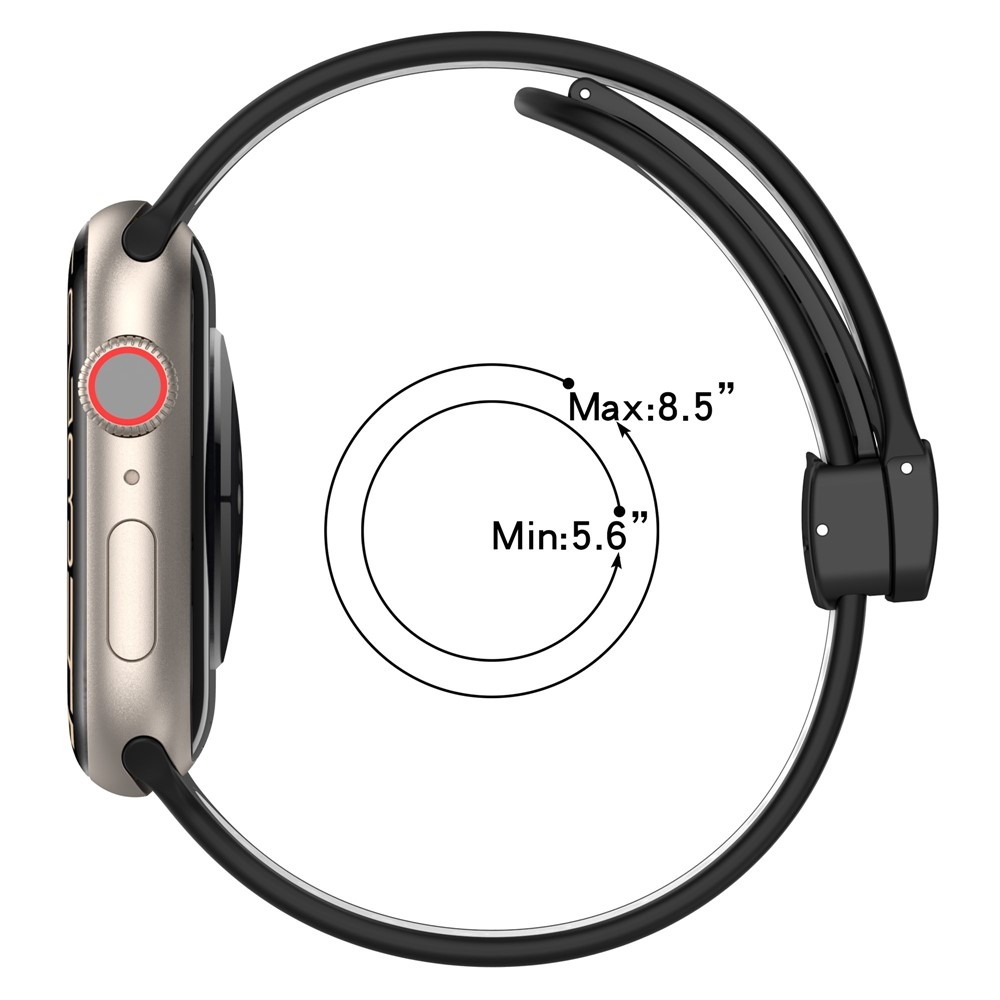 Dualc szilikon karkötő az Apple Watch Ultra 4/3/2/1 49 mm-es és 12/11/10 46 mm-es modellekhez – fekete/fehér