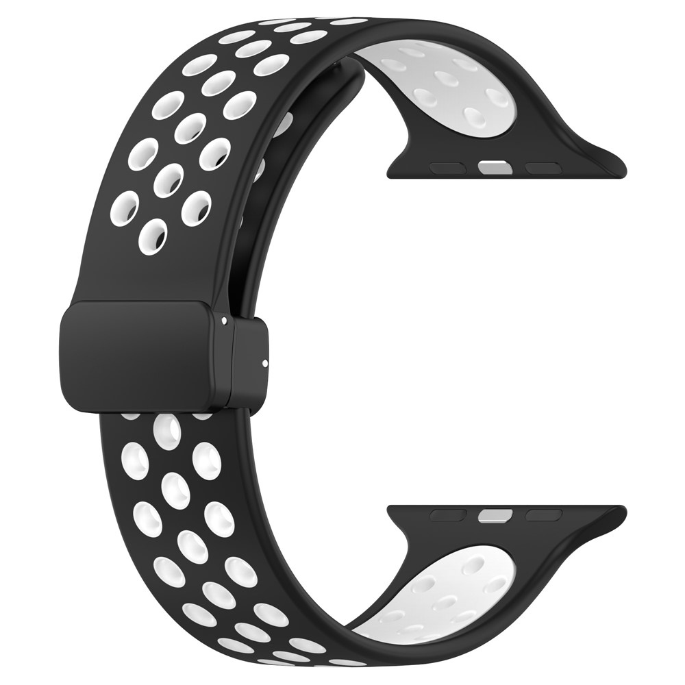Dualc szilikon karkötő az Apple Watch Ultra 4/3/2/1 49 mm-es és 12/11/10 46 mm-es modellekhez – fekete/fehér