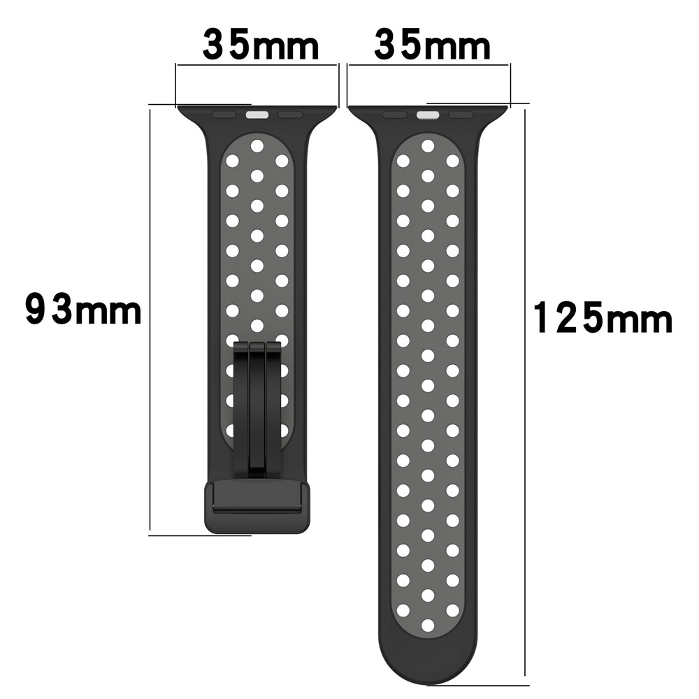 Dualc szilikon karkötő az Apple Watch Ultra 4/3/2/1 49 mm-es és 12/11/10 46 mm-es modellekhez – sötétkék/fehér