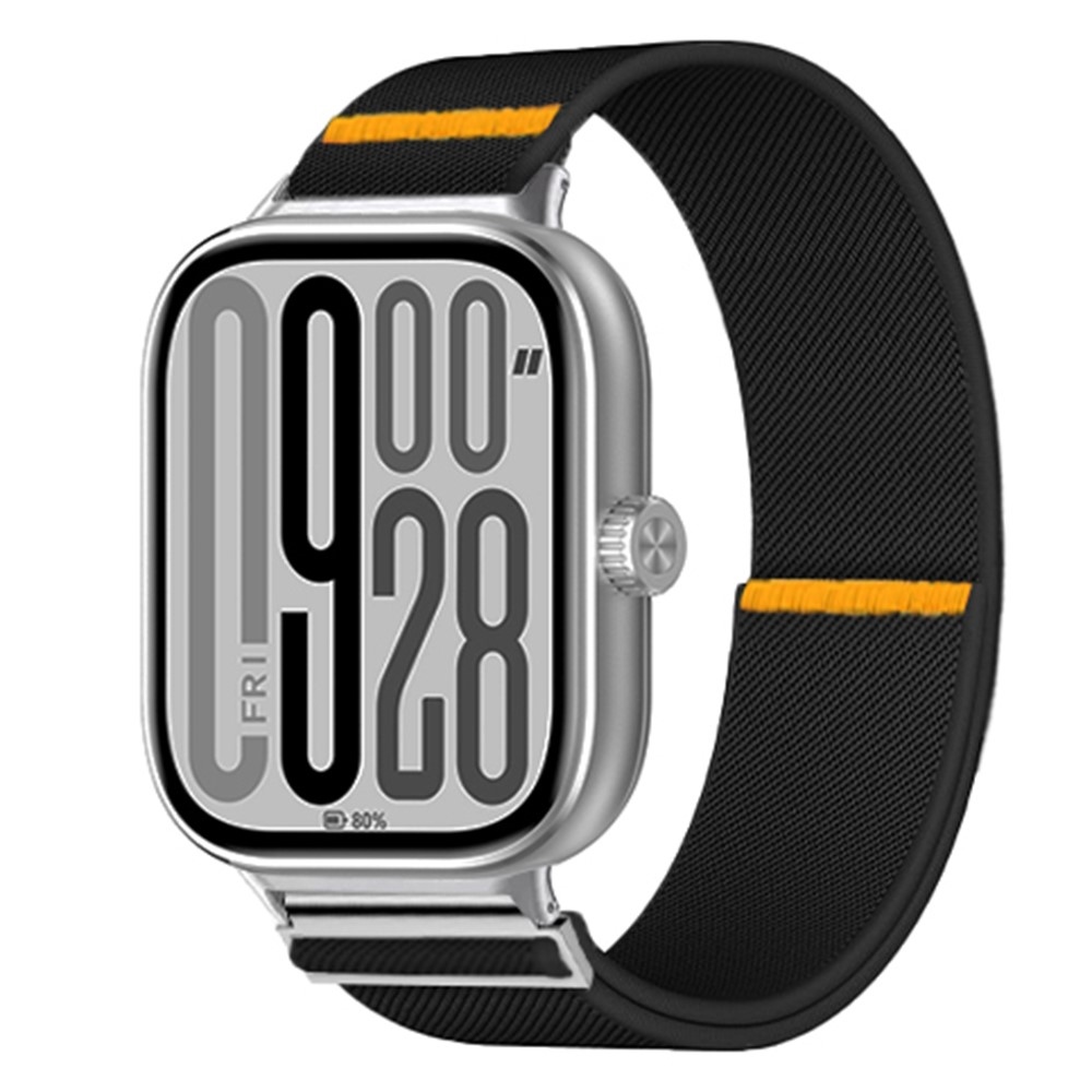 Durab nylon rugalmas karkötő a Xiaomi Smart Band 10 Pro/9 Pro/8 Pro/Redmi Watch 6/5/4 modellekhez – fekete