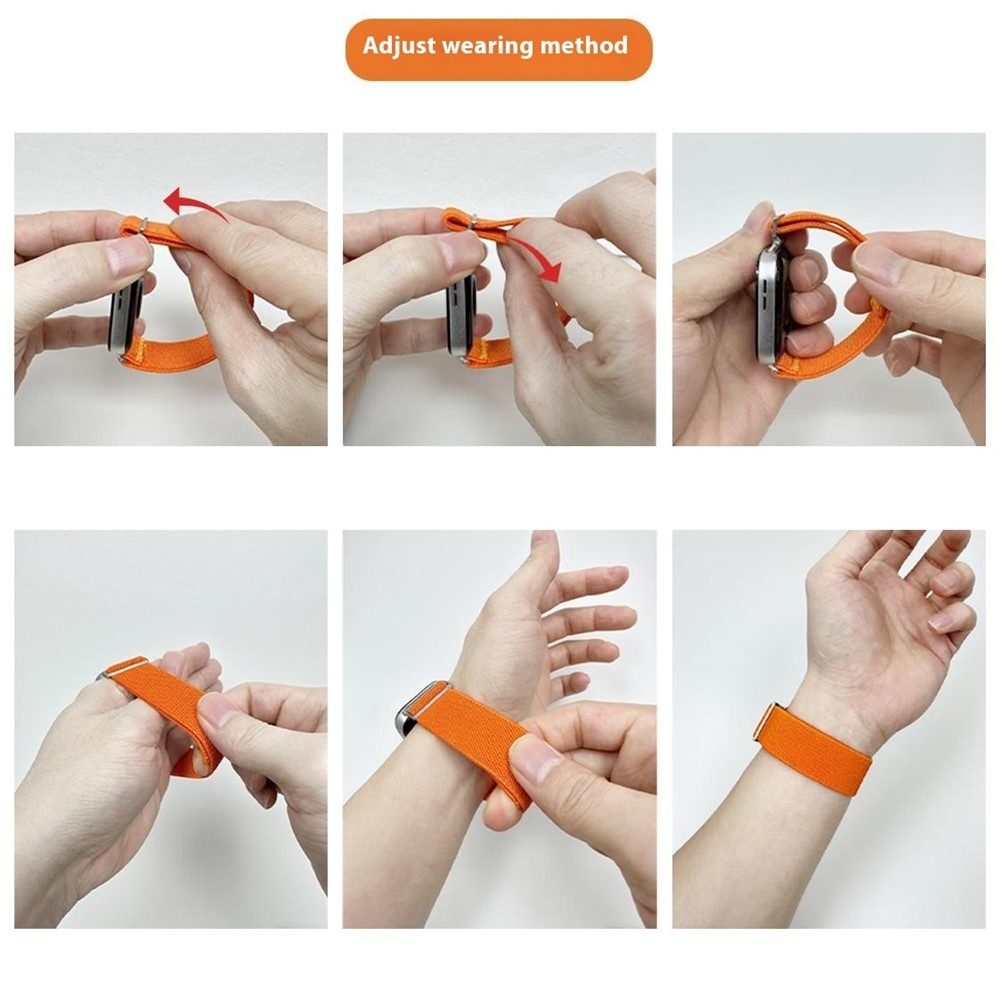 Durab nylon rugalmas karkötő a Xiaomi Smart Band 10 Pro/9 Pro/8 Pro/Redmi Watch 6/5/4 modellekhez – narancssárga