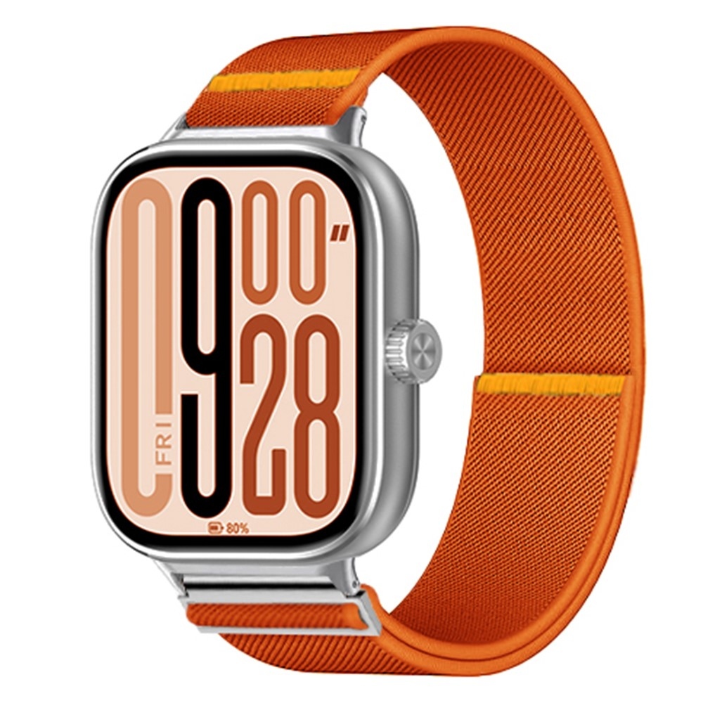 Durab nylon rugalmas karkötő a Xiaomi Smart Band 10 Pro/9 Pro/8 Pro/Redmi Watch 6/5/4 modellekhez – narancssárga