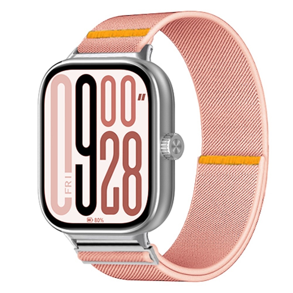 Durab nylon rugalmas karkötő a Xiaomi Smart Band 10 Pro/9 Pro/8 Pro/Redmi Watch 6/5/4 modellekhez – rózsaszín