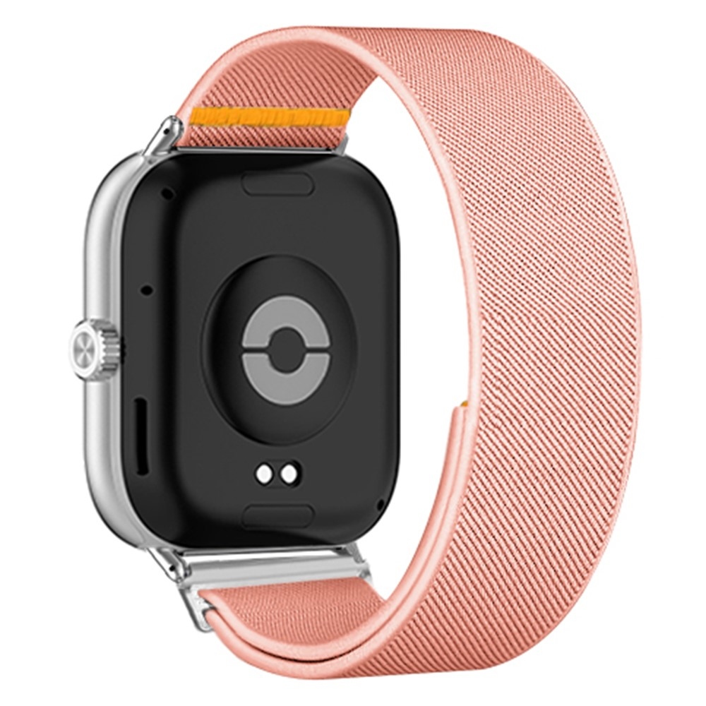 Durab nylon rugalmas karkötő a Xiaomi Smart Band 10 Pro/9 Pro/8 Pro/Redmi Watch 6/5/4 modellekhez – rózsaszín