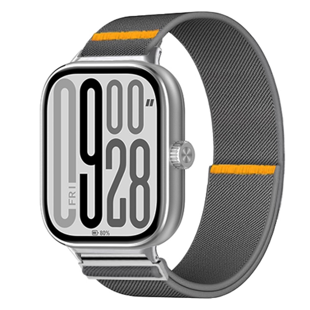 Durab nylon rugalmas karkötő a Xiaomi Smart Band 10 Pro/9 Pro/8 Pro/Redmi Watch 6/5/4 modellekhez – szürke