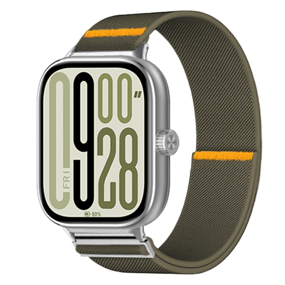 Durab nylon rugalmas karkötő a Xiaomi Smart Band 10 Pro/9 Pro/8 Pro/Redmi Watch 6/5/4 modellekhez – zöld