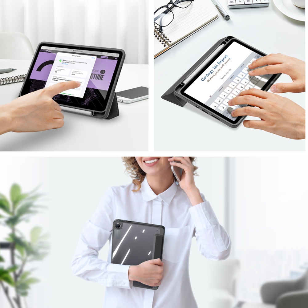DUX intelligens, zárható tok a Xiaomi Redmi Pad 2 9,7-es táblagéphez – fekete