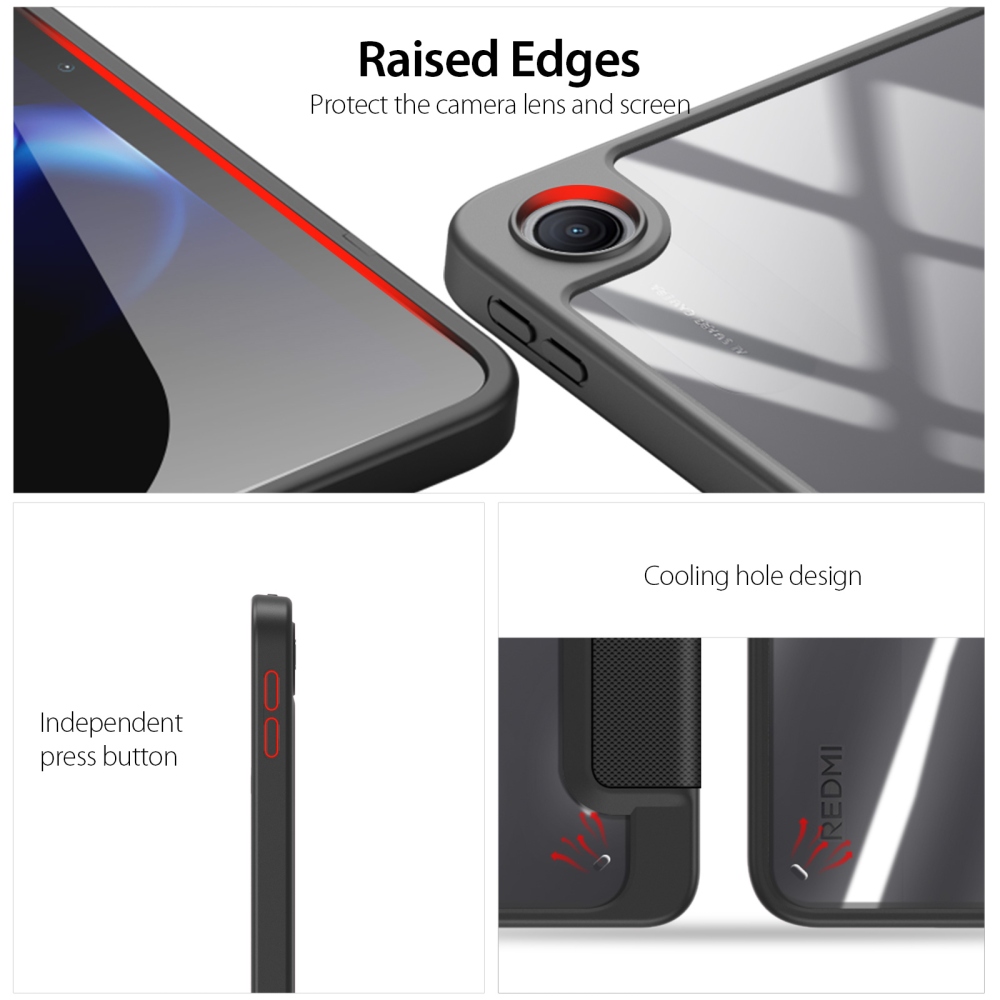 DUX intelligens, zárható tok a Xiaomi Redmi Pad 2 9,7-es táblagéphez – fekete