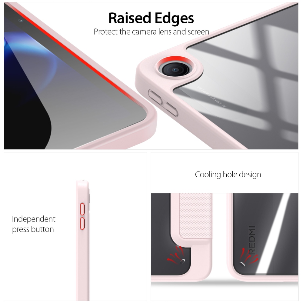 DUX okos, zárható tok a Xiaomi Redmi Pad 2 9,7-es táblagéphez – rózsaszín