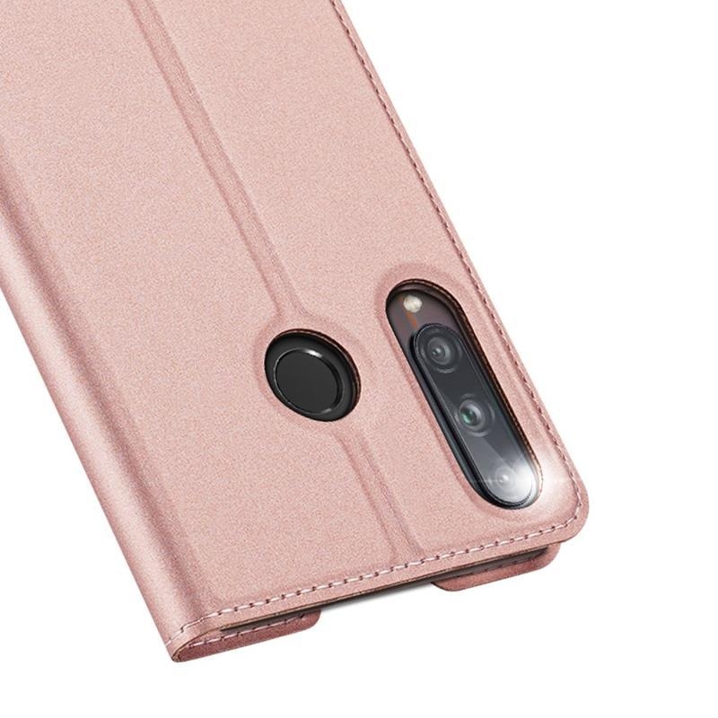 DUX elegáns PU bőr tok a Huawei P40 Lite E számára - rózsaarany színben
