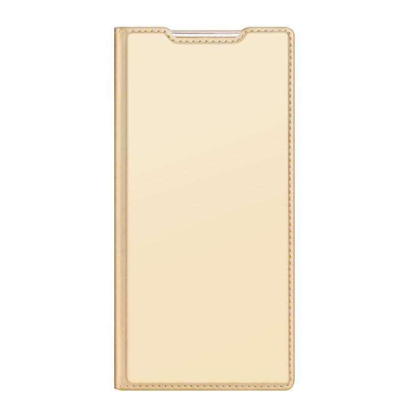 DUX elegáns PU bőr tok Samsung Galaxy S22 Ultra 5G készülékhez - arany színben