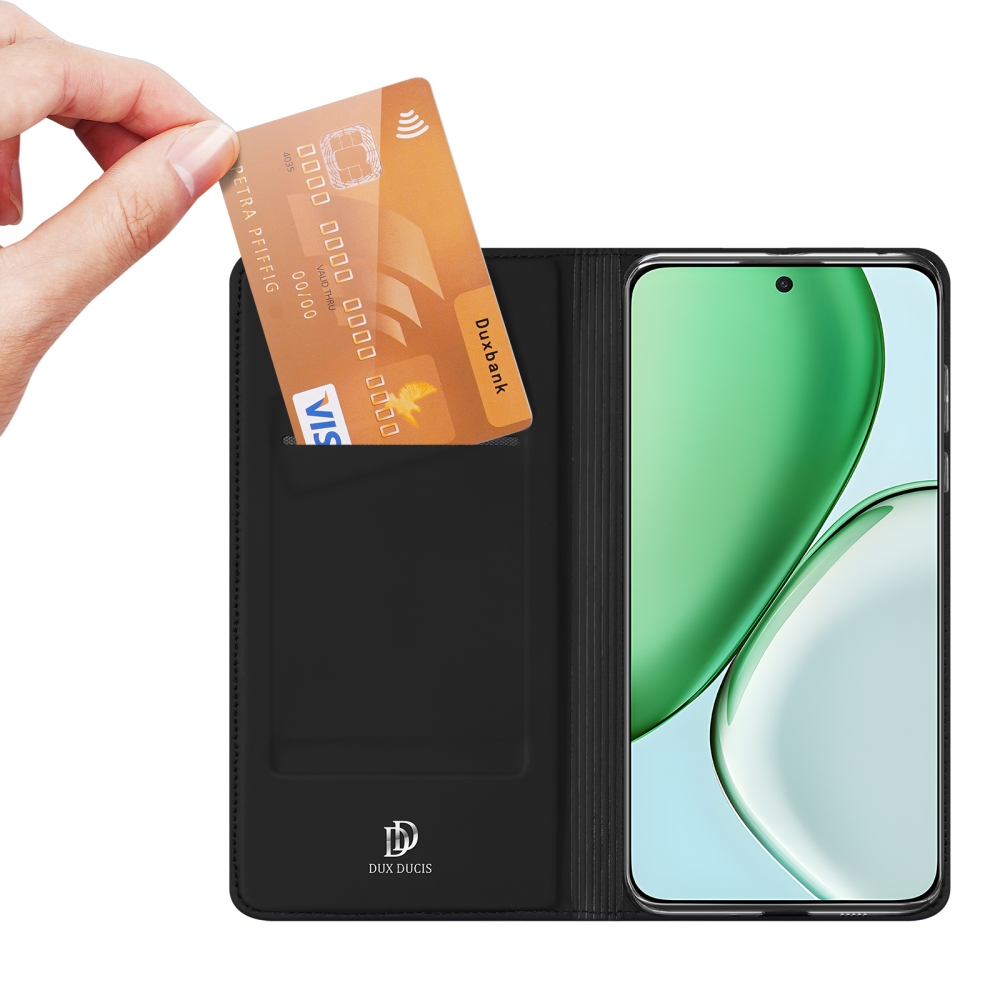 DUX könyvtáska Honor Magic 8 Lite 5G készülékhez - fekete