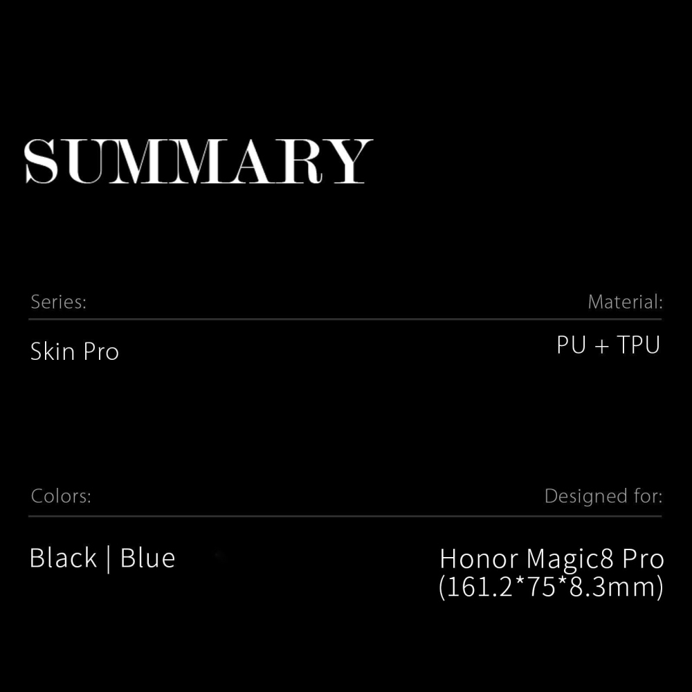 DUX könyvtáska Honor Magic 8 Pro 5G készülékhez - fekete