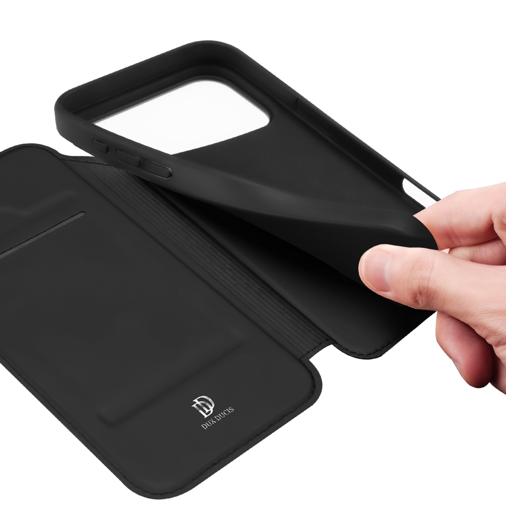 DUX könyvformájú tok iPhone 18 Pro Max/17 Pro Max készülékekhez – fekete