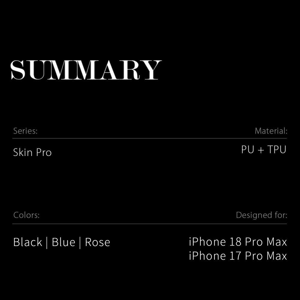 DUX könyvformájú tok iPhone 18 Pro Max/17 Pro Max készülékekhez – fekete