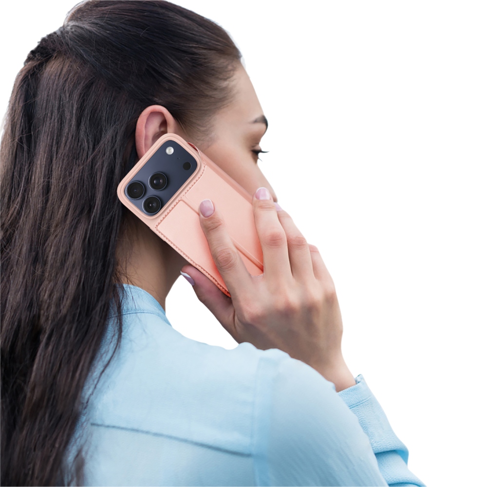 DUX könyvformájú tok iPhone 18 Pro Max/17 Pro Max készülékekhez – rózsaszín