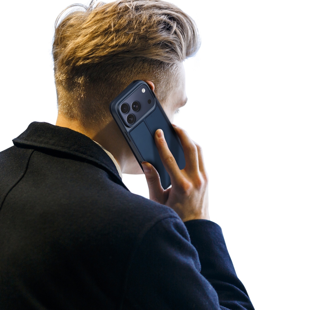 DUX könyvformájú tok iPhone 18 Pro Max/17 Pro Max-hoz – sötétkék