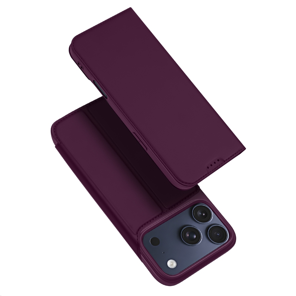 DUX könyvformájú tok iPhone 18 Pro Max/17 Pro Max-hoz – bordó