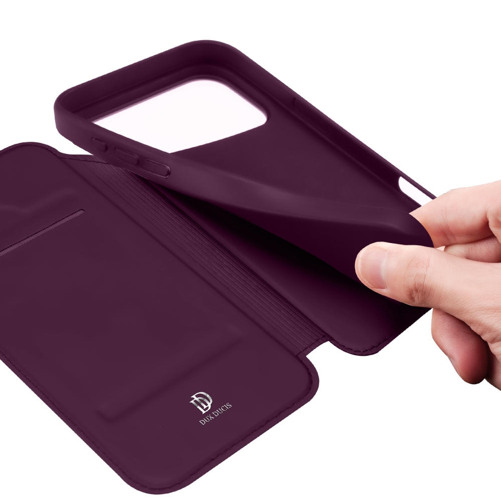DUX könyvformájú tok iPhone 18 Pro Max/17 Pro Max-hoz – bordó