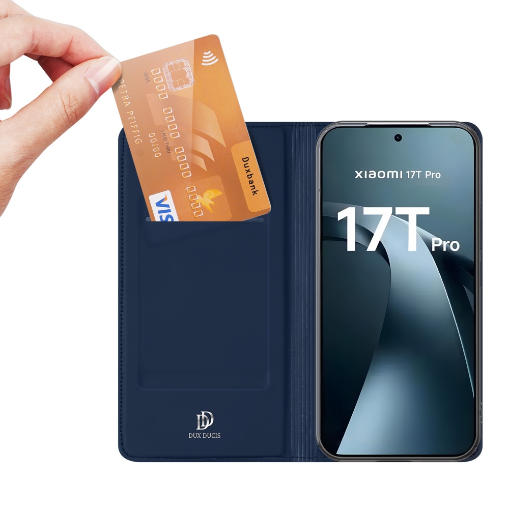 DUX könyvformájú tok a Xiaomi 17T Pro mobiltelefonhoz – sötétkék