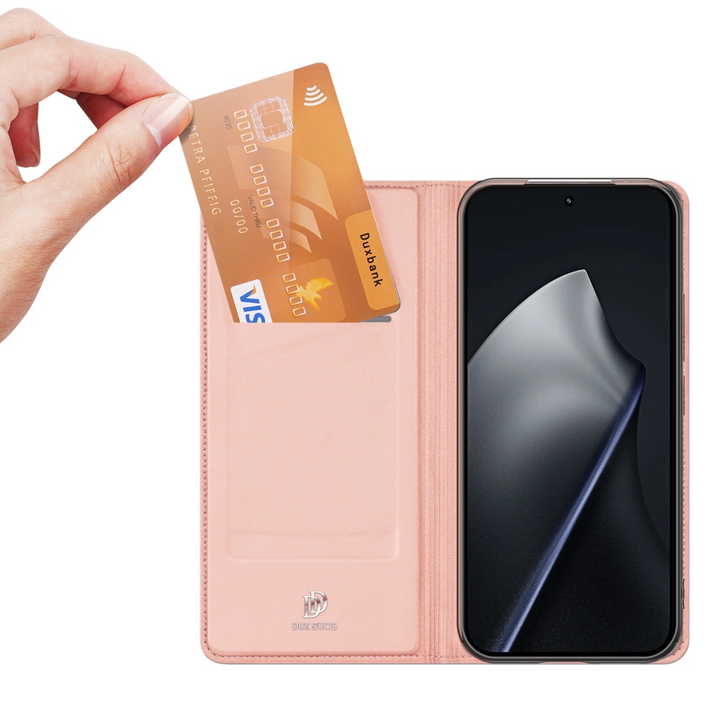 DUX könyvtáska Xiaomi 17T-hez - rózsaarany