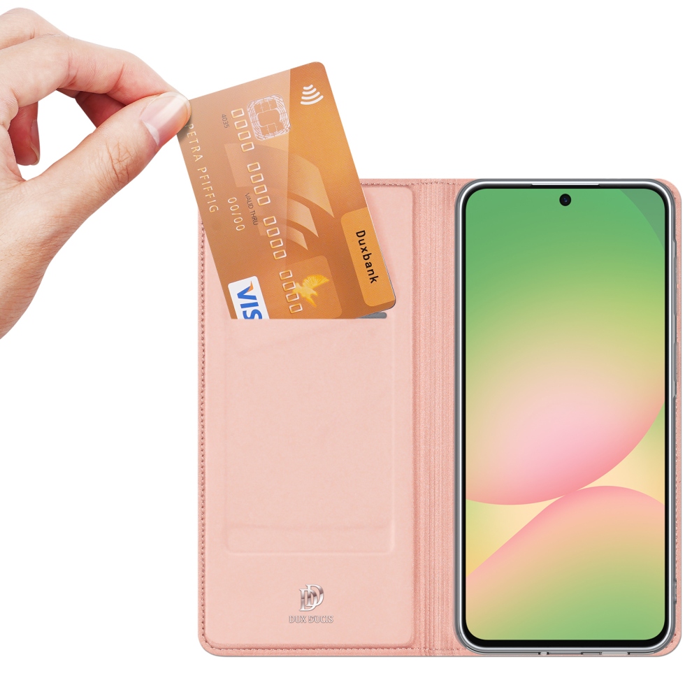 DUX könyvtáska Samsung Galaxy A57 5G - rózsaarany