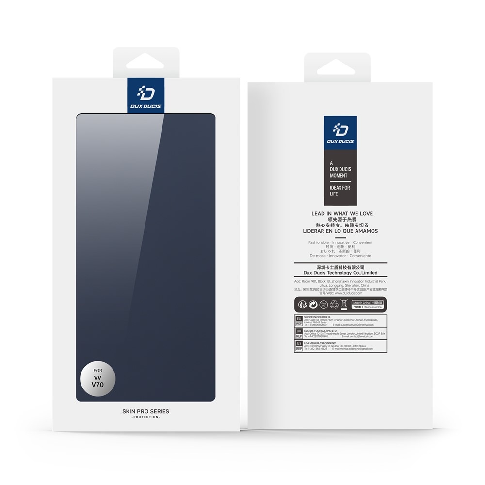 DUX könyvtáska a Vivo V70 5G készülékhez - sötétkék