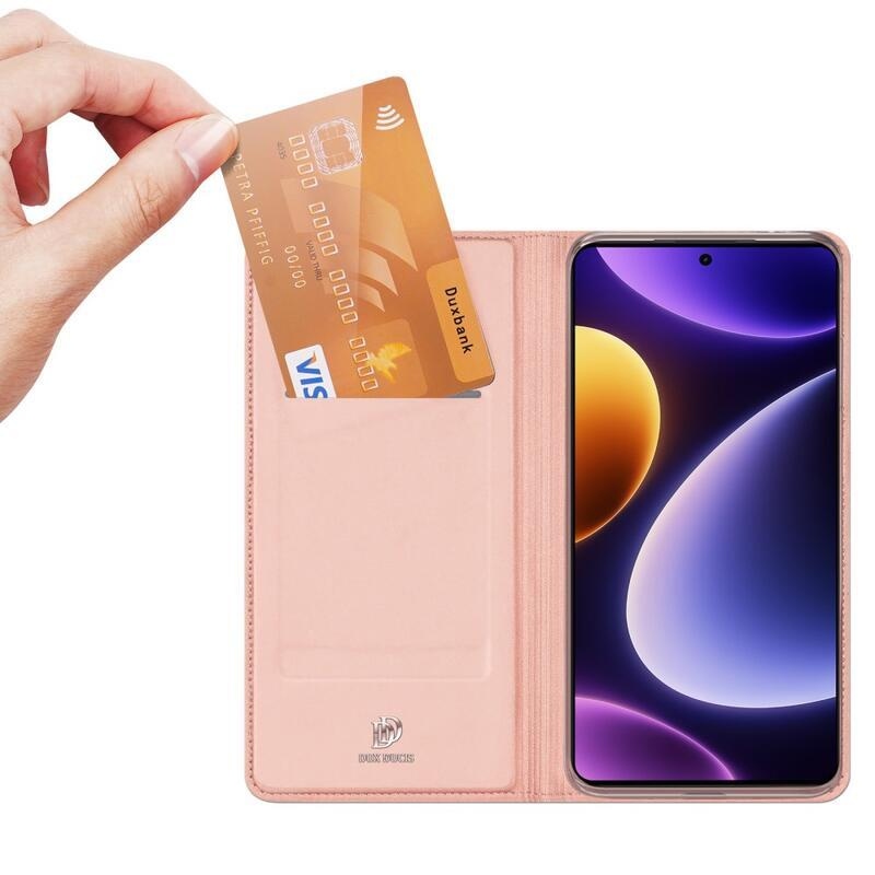 DUX könyvtáska Xiaomi Poco F5-hez - rózsaarany